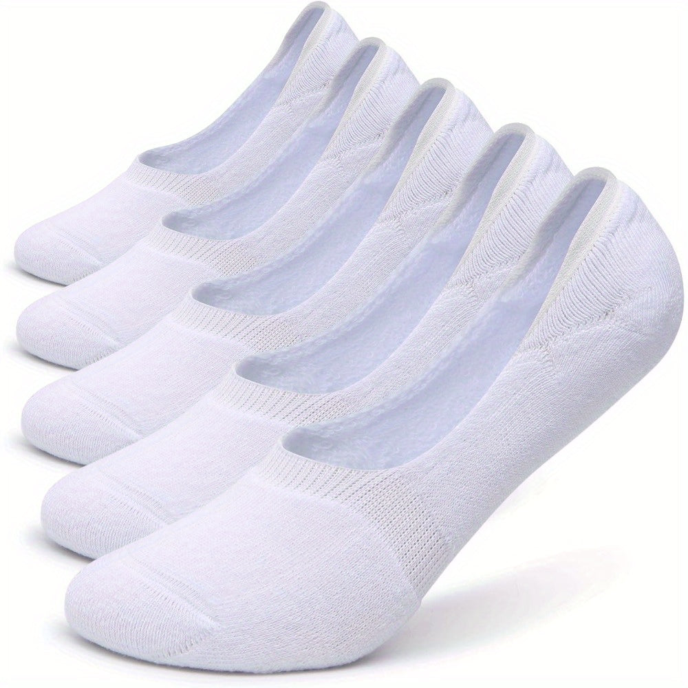 Socks 5-Pack - Women's Thick Cushioned Non-Slip Boat Socks, Low Cut Athletic Socks for Casual Wear