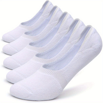 Socks 5-Pack - Women's Thick Cushioned Non-Slip Boat Socks, Low Cut Athletic Socks for Casual Wear