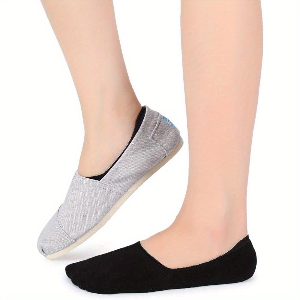 Socks 5-Pack - Women's Thick Cushioned Non-Slip Boat Socks, Low Cut Athletic Socks for Casual Wear