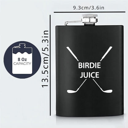 Stainless Steel Golf Birdie Flask - 8oz Matte Hip Flask for Golf Bags, No Electricity Required