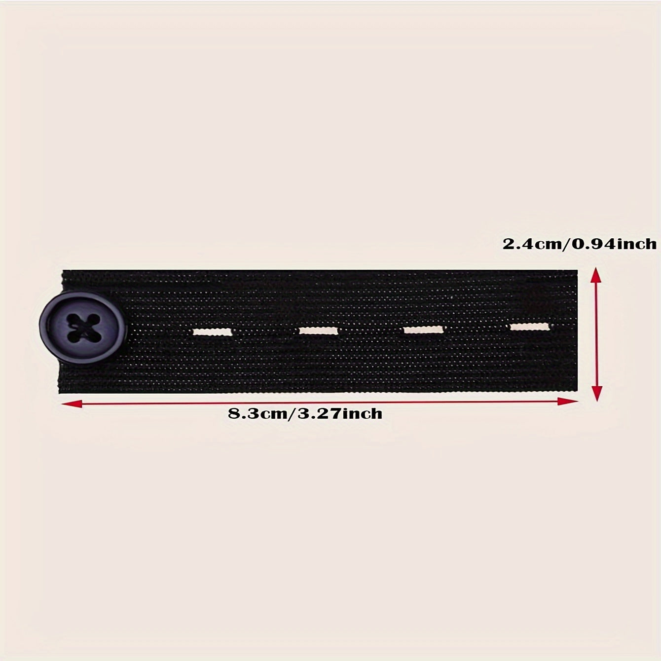 3 Piece Black No-Sew Waist Extender Buttons – Adjustable Cord Locks for Jeans & Pants, for Men & Women