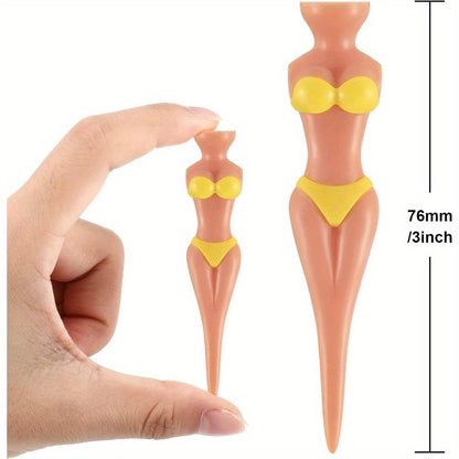 15 Pack Novelty Bikini Golf Tees – 76mm Durable PP Polypropylene, Fun 3 Inch Plastic Golf Pegs, Perfect for Training and Practice