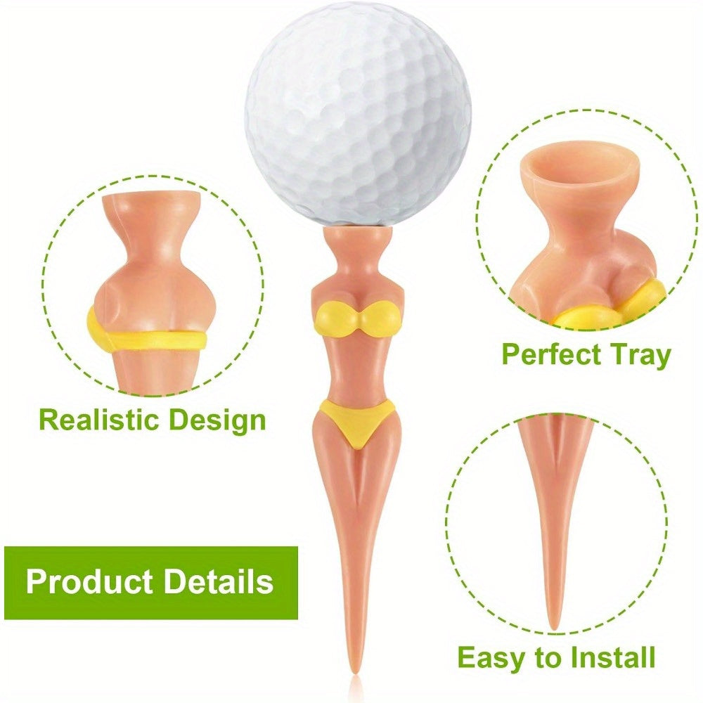 15 Pack Novelty Bikini Golf Tees – 76mm Durable PP Polypropylene, Fun 3 Inch Plastic Golf Pegs, Perfect for Training and Practice