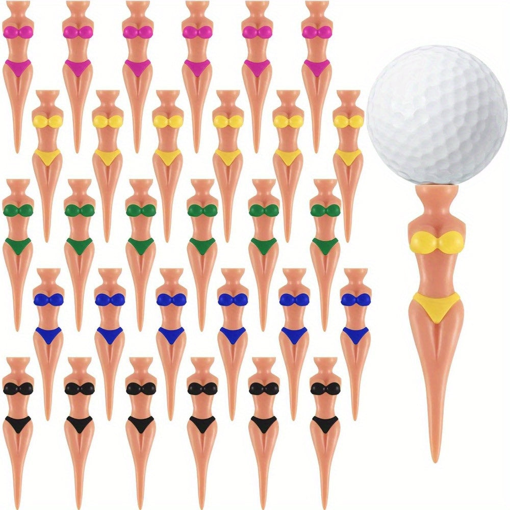 15 Pack Novelty Bikini Golf Tees – 76mm Durable PP Polypropylene, Fun 3 Inch Plastic Golf Pegs, Perfect for Training and Practice