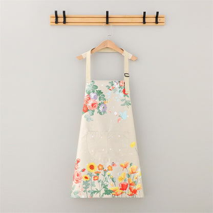 Butterfly Print Waterproof and Oil-Resistant Apron - Durable Polyester Apron for Cooking and Gardening, 1PC