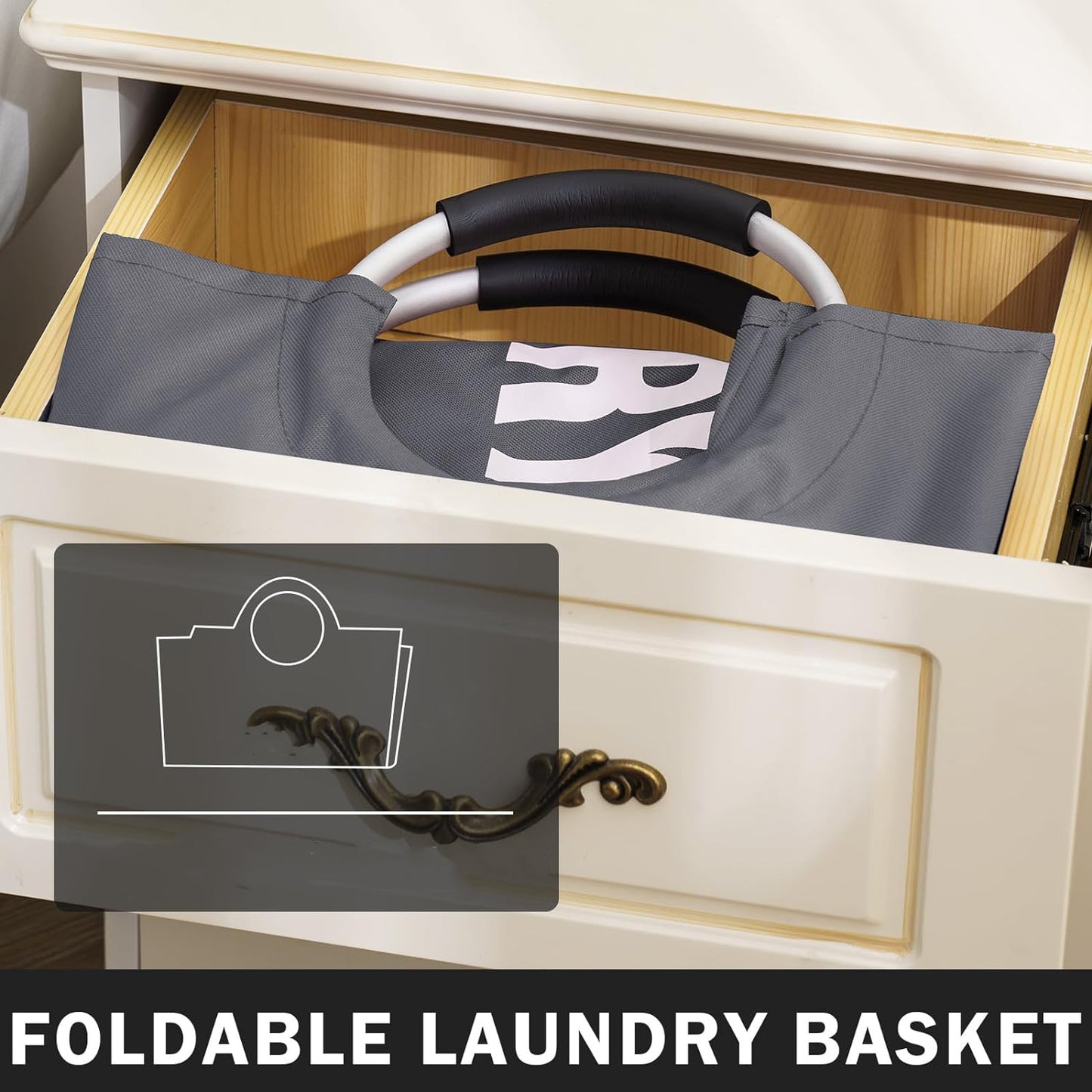 Extra-Large Waterproof Laundry Hamper – 21.66gal/23.78gal Collapsible Basket with Extended Handles, Ideal for Clothes and  Toys, Tall Design for Bedroom and Dorms, Laundry Room Accessories