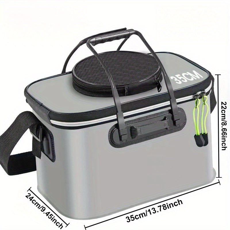 Waterproof EVA Fishing Bucket - Portable Multi-Use Live Fish Container for Camping and Hunting