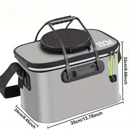 Waterproof EVA Fishing Bucket - Portable Multi-Use Live Fish Container for Camping and Hunting