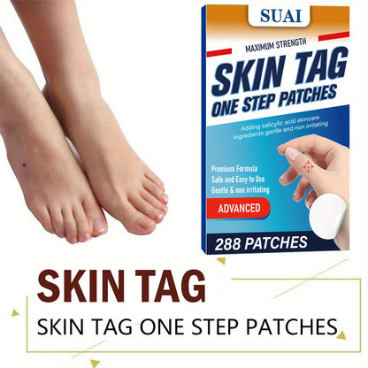 288-Count Maximum Strength Skin Tag Cover Patches - Salicylic Acid, Tea Tree, Calendula, Cica, Castor and Argan Oil Formula - Gentle Care for Warts, Moles, Corns - Easy Application, Safe for Sensitive Skin