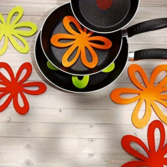 6 Pack Premium Red Pot and Pan Protectors - Non-Slip Heat Insulation Mats for Cookware and Table Protection