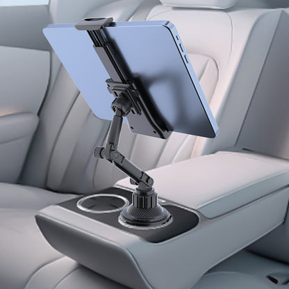 Heavy Duty Car Cup Holder Tablet and Phone Mount - Adjustable ABS Base, Fits 4-13in Devices, Compatible with iPad Mini/Air/Pro, iPhone and All Cellphones