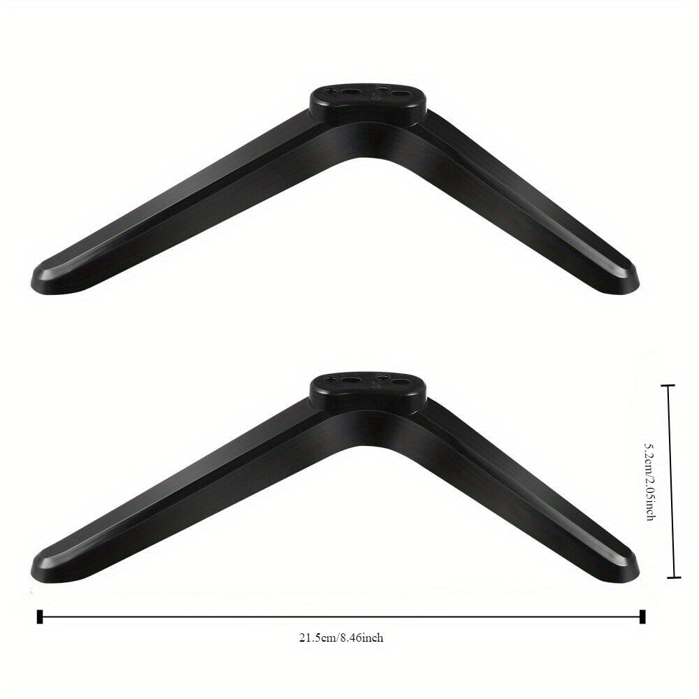 Universal ABS TV Stand Base - 2 Pack Adjustable Pedestal Feet for 32-65 Inch TVs, Includes Mounting Screws and Stabilizing Pad Set
