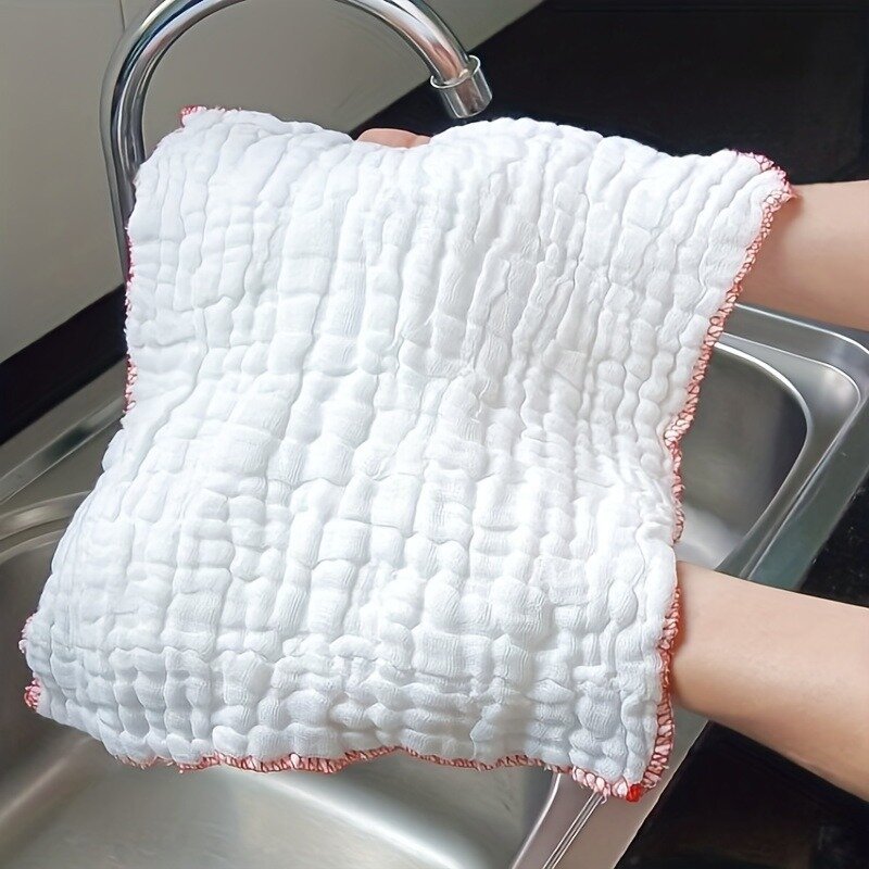 8pcs Non-Stick Oil Kitchen Towels - Durable Cotton Mesh Dishcloths for Efficient Cleaning