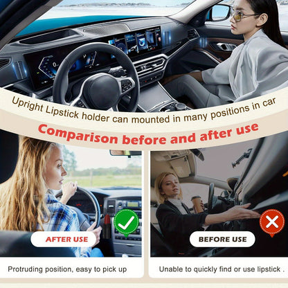 Sleek Car Lip Balm Holder – Durable Plastic – Ideal for Women's Vehicle Interior Accessories
