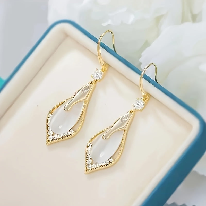 Retro Cubic Zirconia Pendant Earrings, Stylish and Versatile for Any Outfit