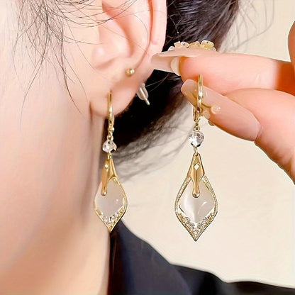 Retro Cubic Zirconia Pendant Earrings, Stylish and Versatile for Any Outfit