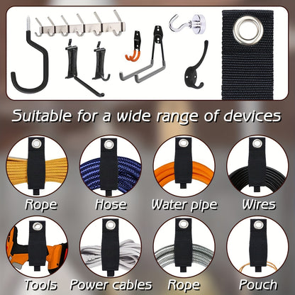 3pcs Hook and Loop Cord Organizer Straps - Versatile Cable Wraps for Home, RV and Garage Storage