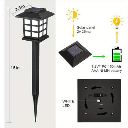 12-Pack LED Solar Pathway Lights – Waterproof Outdoor Garden and Yard Lighting with Warm Glow