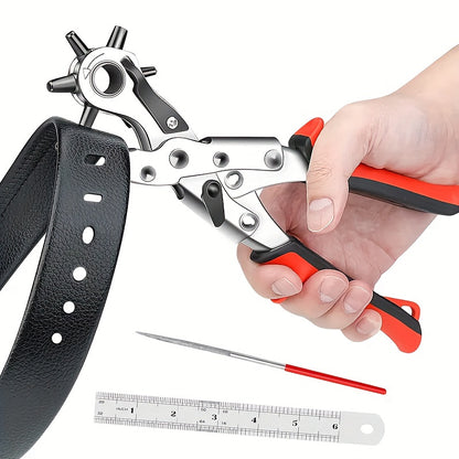 Rotating Belt Punch Pliers – Leather, Watchband, Sewing Machine Tool, Belt Hole & Eyelet Puncher