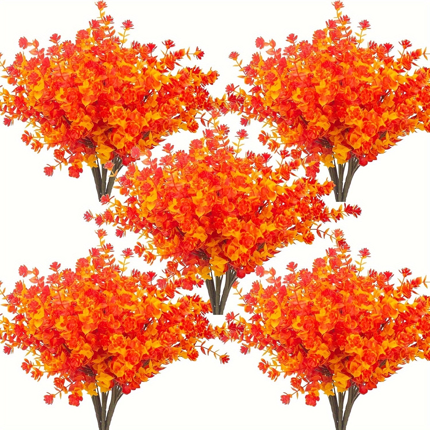 4pcs UV Resistant Artificial Autumn Flowers – Fall Home Decor for Thanksgiving and Holiday Celebrations