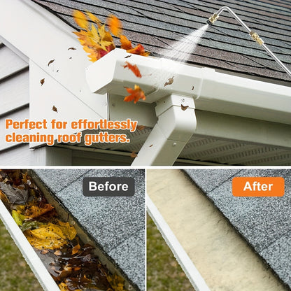 10pcs High-Pressure Washer Extension Wand Kit – 4000 PSI, 1/4 Quick Connect, 6 Nozzle Tips, Gutter Cleaning Curved Rod 30°, 90°, 120° – Ideal for Roof Drainage, Exterior Walls, and Heavy-Duty Cleaning Tasks