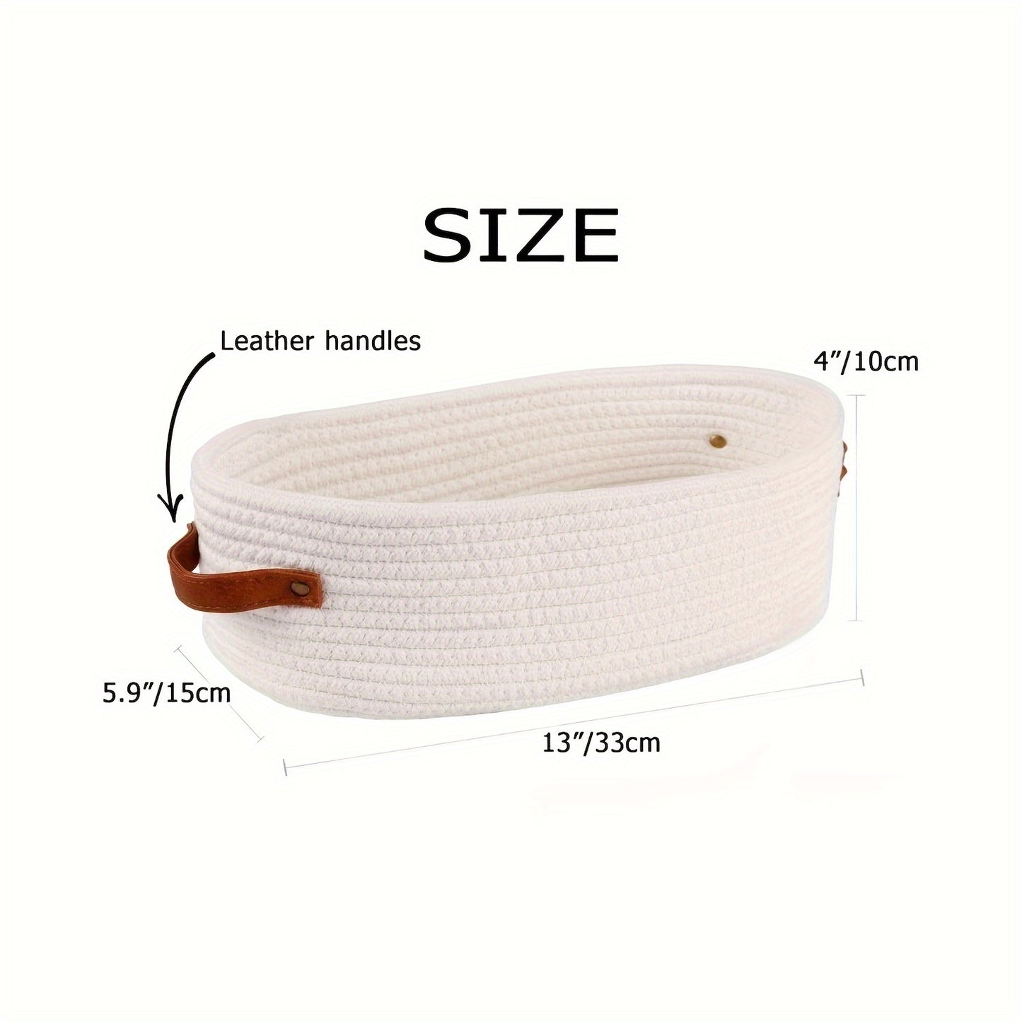Versatile Woven Storage Basket with Dual Handles – Ideal for Desk Organization & Bathroom Essentials