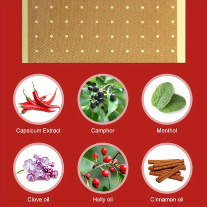 20 Pcs Chinese Herbal Chili Heat Stickers – Non-Electric Natural Joint & Muscle Care for Neck, Shoulder, Back, Waist, and Legs Relaxation