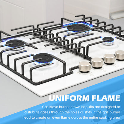 4 Piece Range Burner Covers - Gas Stove Replacement Parts for Portable Cooktops