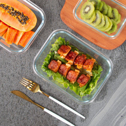 24-Piece Borosilicate Glass Food Storage Containers – 12 Lids and 12 Bowls with Airtight Lids, Microwave and Dishwasher Safe, Ideal for Meal Prep and Lunches