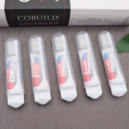 6-Pack Portable Folding Toothbrushes - Soft Bristles, Compact Design for Easy Storage, Ideal for Adults, Travel, and Camping