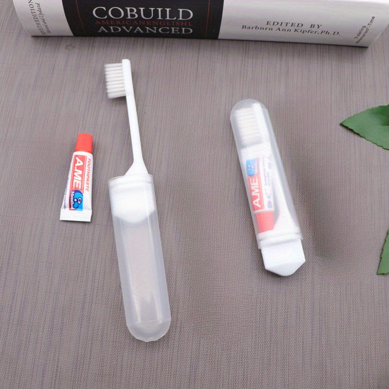 6-Pack Portable Folding Toothbrushes - Soft Bristles, Compact Design for Easy Storage, Ideal for Adults, Travel, and Camping