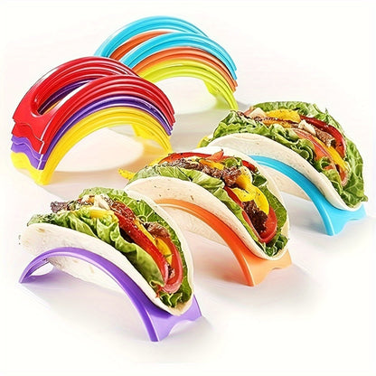 10PCS Colorful Taco Holders - Durable PP Plastic, Ideal for Soft or Hard Shell Tacos, Perfect for Home and Restaurant Use