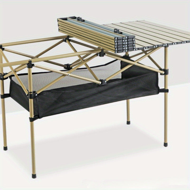 Heavy-Duty Portable Folding Table – 300 lb Load Bearing, Detachable Net – All-Purpose Outdoor & Sports Use – Compact, Space-Saving, Easy Setup, Durable, Waterproof – Carrying Bag Included