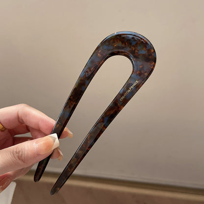 3 Piece Vintage U-Shaped Hair Clip Set - Elegant Acetate Hairpins for Bridal Showers and Everyday Chic Style
