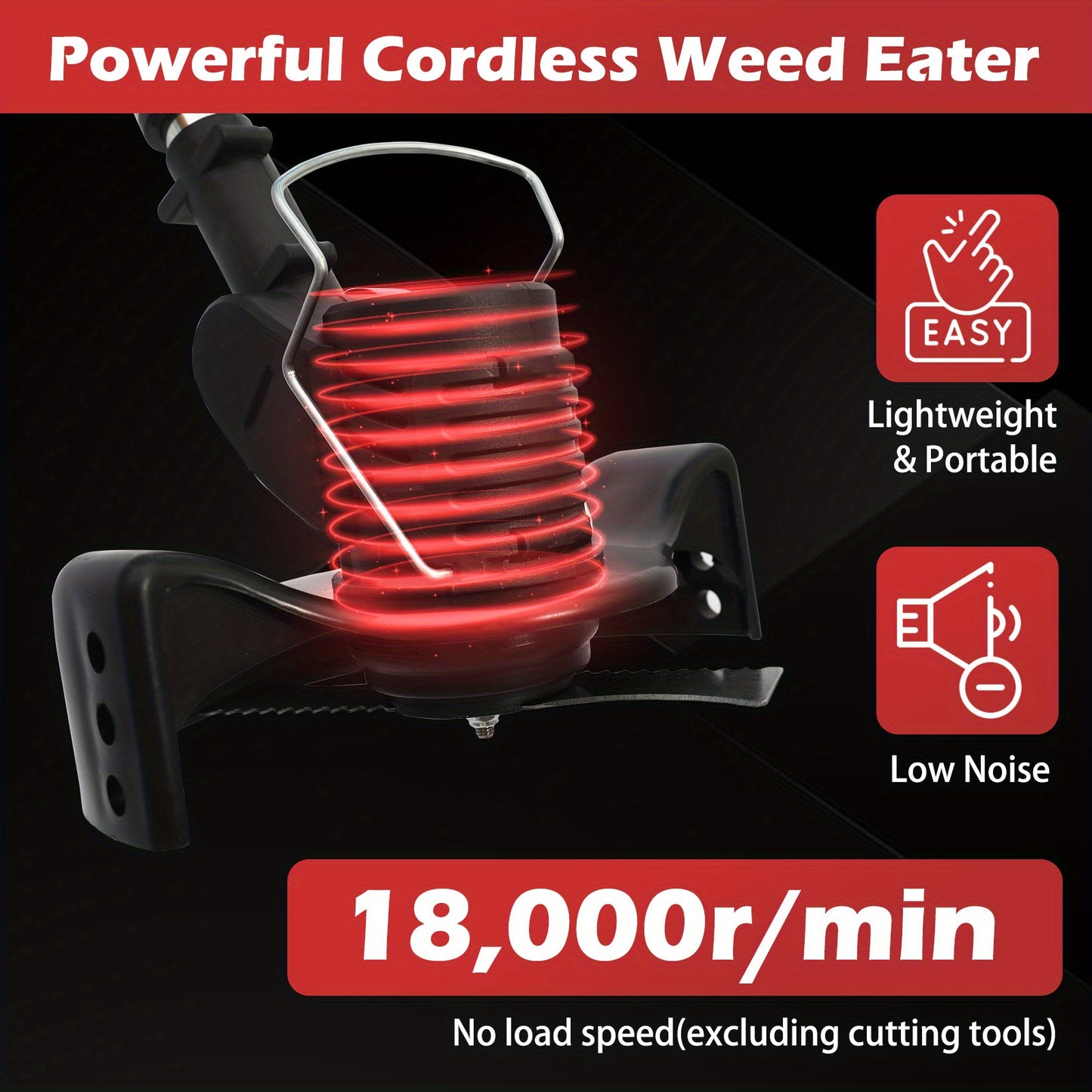 Cordless Electric Weed Wacker String Trimmer – Effortless Lawn Edging, Brush Cutting – Lightweight, Adjustable, Safety-Protected Tool for Lawn Care and Garden Maintenance