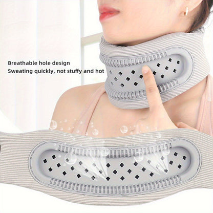 Breathable Silicone Neck Support Brace – Anti-Slouch Travel and Office Neck Collar for Men and Women, Cervical Spine Alignment, Pain Relief and Swelling Reduction