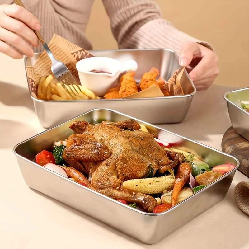 Stainless Steel Baking Set with Lids – Non-Stick, BPA-Free Pans for Cakes, Veggies & More
