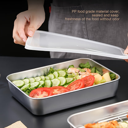 Stainless Steel Baking Set with Lids – Non-Stick, BPA-Free Pans for Cakes, Veggies & More