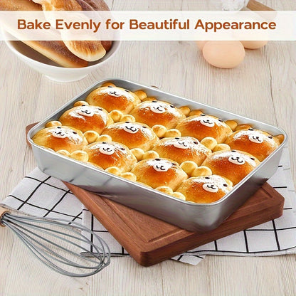 Stainless Steel Baking Set with Lids – Non-Stick, BPA-Free Pans for Cakes, Veggies & More