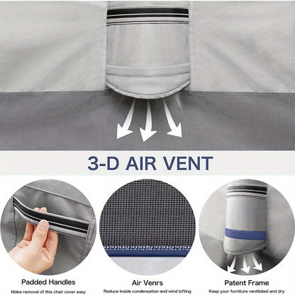 2 Sets Outdoor Patio Chair Covers – Waterproof, Dust-Proof Single Sofa Cover for Balcony, 35W x 40D x 31.5H Inches, Rain Seat Protector