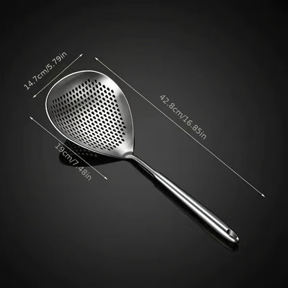 Eid Al-Adha Large Stainless Steel Colander Skimmer – Durable Strainer for Frying & Hot Pot