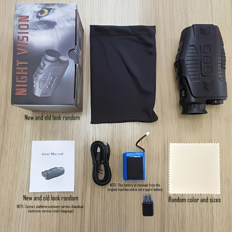 Rechargeable HD Infrared Night Vision Monocular - 1080P Visual Camera for Night Photography, Hunting and Camping