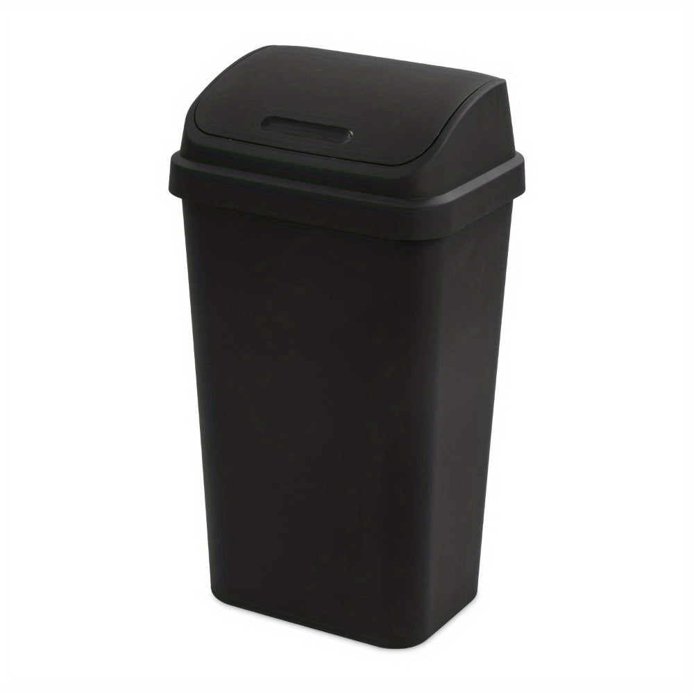 13 Gallon Large Capacity Plastic Twist Top Kitchen Trash Can - Odor-Resistant, Easy-to-Clean, Space-Saving Design - Ideal for Kitchen, Bedroom, Basement, and More
