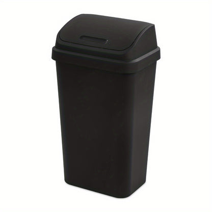 13 Gallon Large Capacity Plastic Twist Top Kitchen Trash Can - Odor-Resistant, Easy-to-Clean, Space-Saving Design - Ideal for Kitchen, Bedroom, Basement, and More