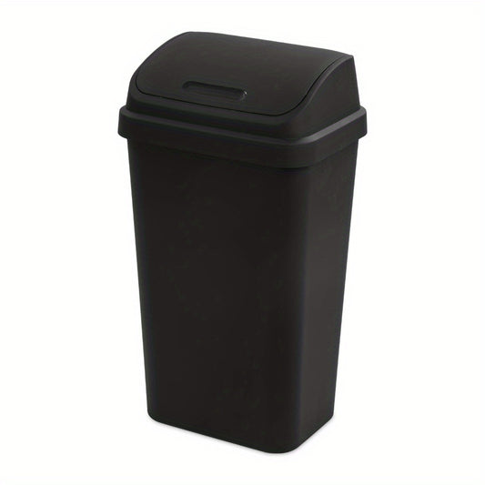 13 Gallon Large Capacity Plastic Twist Top Kitchen Trash Can - Odor-Resistant, Easy-to-Clean, Space-Saving Design - Ideal for Kitchen, Bedroom, Basement, and More