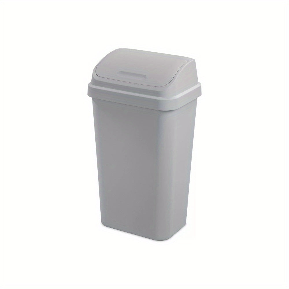 13 Gallon Large Capacity Plastic Twist Top Kitchen Trash Can - Odor-Resistant, Easy-to-Clean, Space-Saving Design - Ideal for Kitchen, Bedroom, Basement, and More
