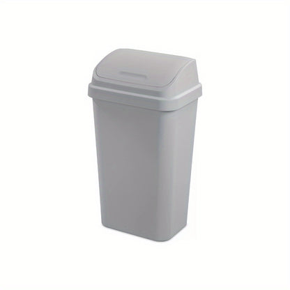 13 Gallon Large Capacity Plastic Twist Top Kitchen Trash Can - Odor-Resistant, Easy-to-Clean, Space-Saving Design - Ideal for Kitchen, Bedroom, Basement, and More