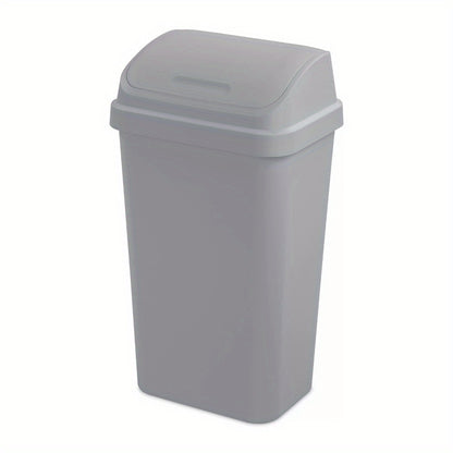 13 Gallon Large Capacity Plastic Twist Top Kitchen Trash Can - Odor-Resistant, Easy-to-Clean, Space-Saving Design - Ideal for Kitchen, Bedroom, Basement, and More