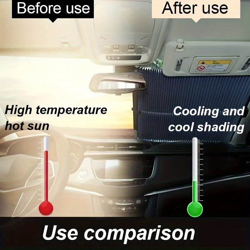 Easy-Install 18.1" Auto-Fold Car Sunshade – Ultimate UV Protection & Heat Insulation, Universal Fit for All Vehicles