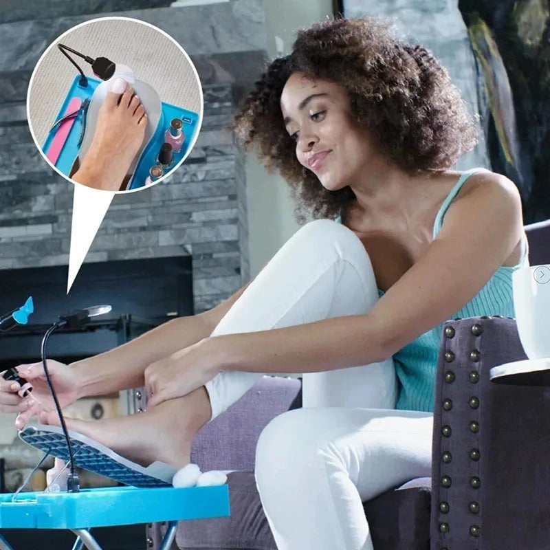 Adjustable Foot Rest Pedicure Set - Salon Step Beauty Footrest Manicure Stool with Fan, Pedicure Pedals Stand for Home